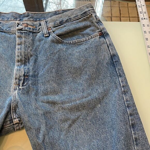 Wrangler jeans 39x29 blue regular fit laying flat approximately 35 waist - Picture 8 of 12